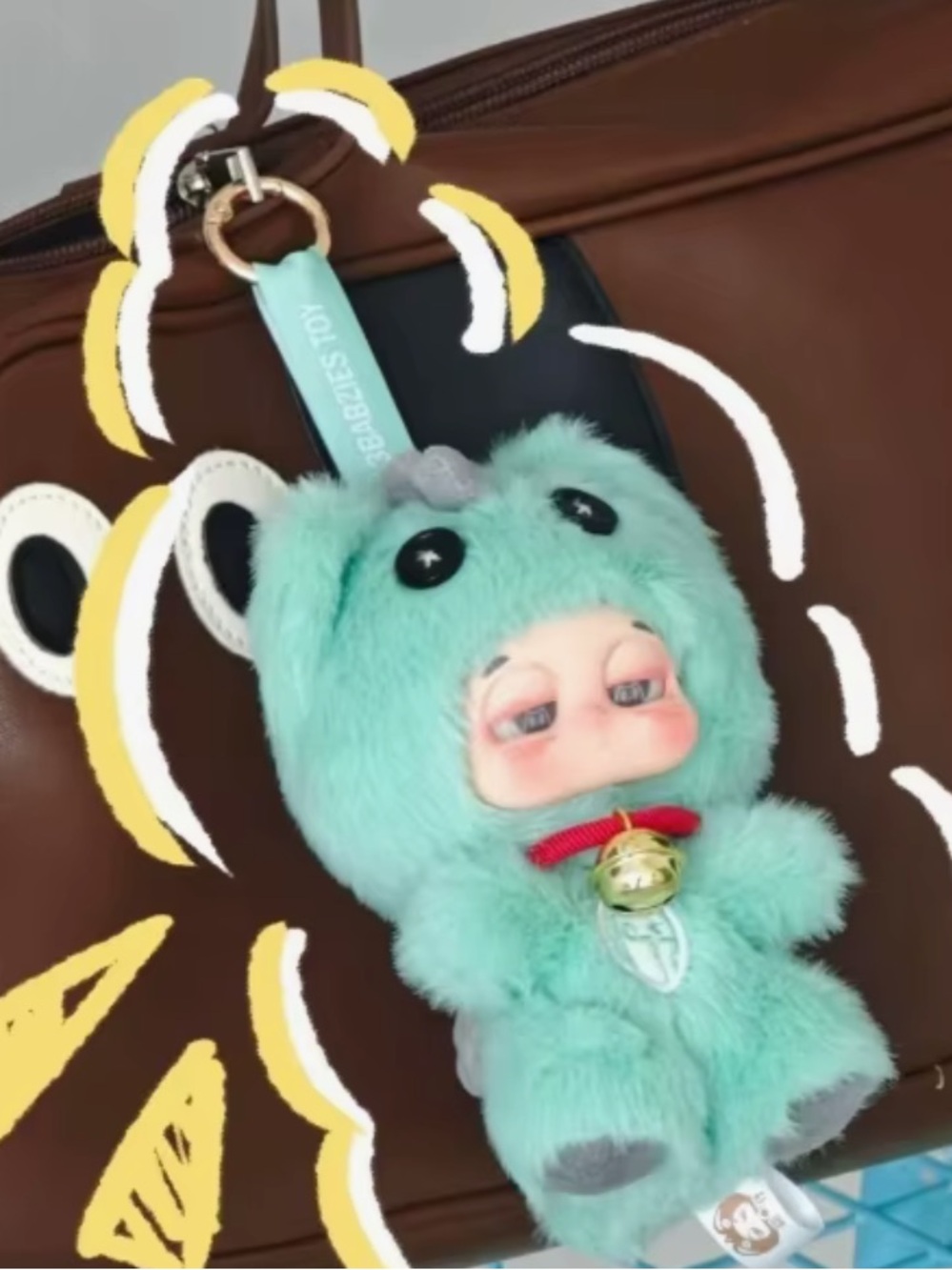 NIB Derpkid Dragon Catcher Confirmed Plush Bag Charm Keychain - Mint Green